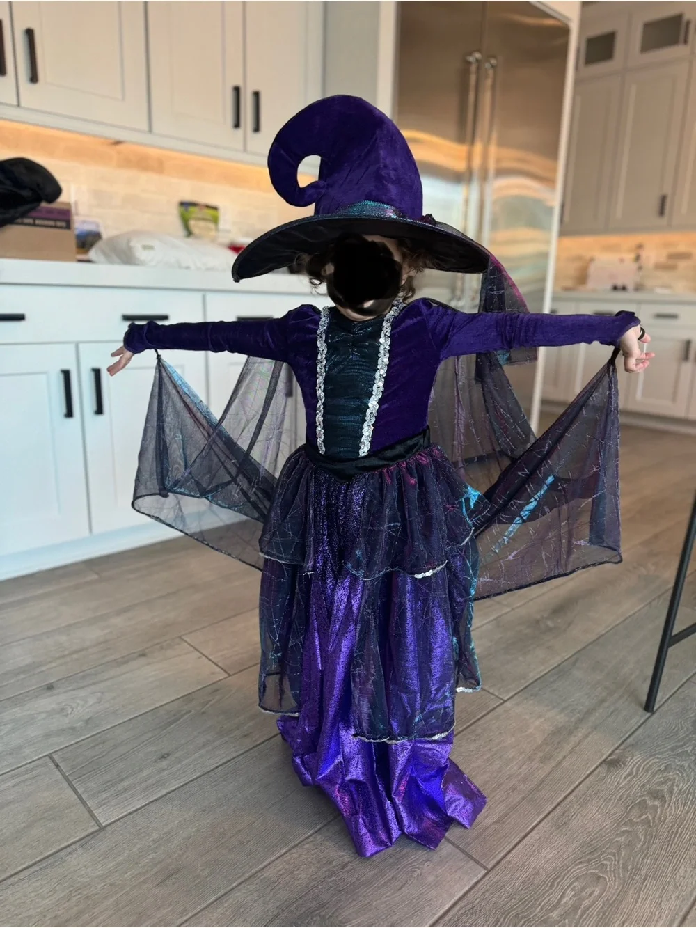 Spirit Halloween Kids Girls Witch Costume Purple Hoop Skirt Child’s Small (4-6) - Picture 2 of 2